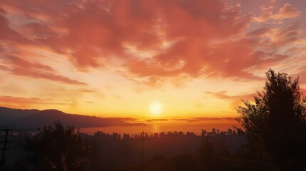 Sunrise & Sunset Coastal Landscapes: Orange/Red Sky Reflections, Blue Ocean Waves & Summer Beach Vistas