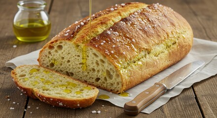 Baking fresh artisan bread with olive rustic kitchen recipe cozy atmosphere culinary delight