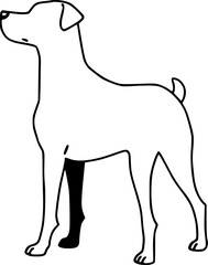 Dog silhouette artwork standing still symbol of loyalty and companionship
