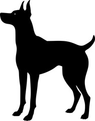 Puppy standing silhouette flat vector illustration for animal artwork