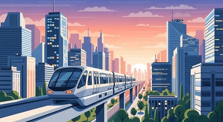 City Train Skyline. (2)