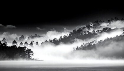 Misty mountain landscape