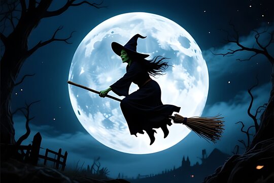 witch on a broom