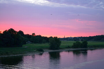 Abendstimmung auf der Elbe in Dresden