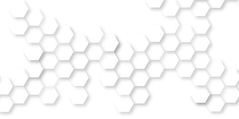 Abstract wave hexagons element for design, minimalistic hexagonal pattern for science and Innovation technology, abstract 3D rendering of a white hexagonal pattern, hexagonal geometric Pattern.