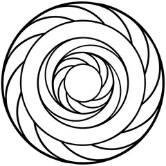 Spiral Hoop Earrings line art vector