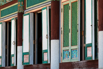 doors of the Buddhist temple buildings