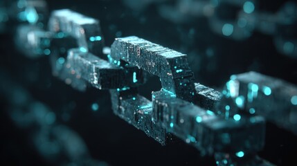 Digital Blockchain with Cyan Lights