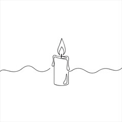 vector illustration of a burning candle