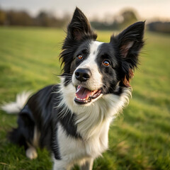Fototapeta premium A Border Collie, intelligent and energetic herding dog breed, celebrated for agility, loyalty, trainability