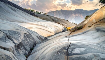 Mountainous landscape, rock formations