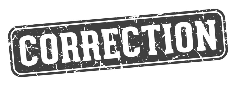 correction rectangular sign. correction stamp