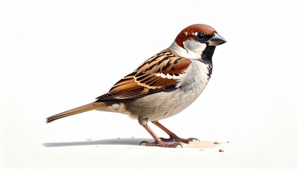 sparrow on a white background