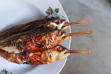 smoked fish made by local residents on the coast of East Java, Indonesia