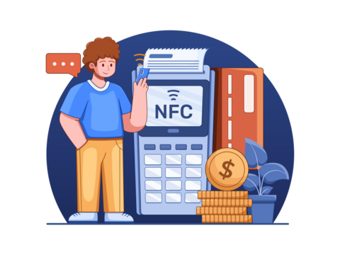 Man Making Contactless Payment with Smartphone