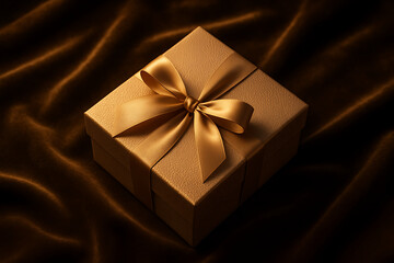 Luxury Gift Box Packaging Mockup on Velvet Surface – Dome Orbit Angle