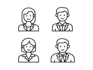 Human Resource Symbol Collection Outline Vector Illustration Design
