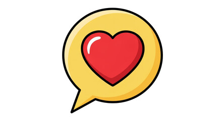 Isolated like message icon with red heart, vector illustration for social media chat