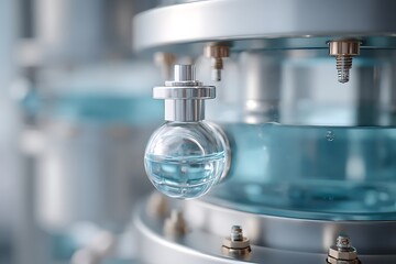 Detailed view of rotary evaporator concentrating biochemical solution under vacuum