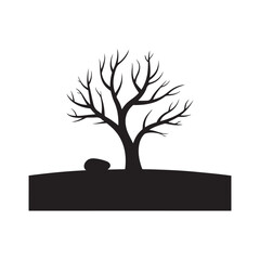 Black Tree Silhouette Vector illustration eps