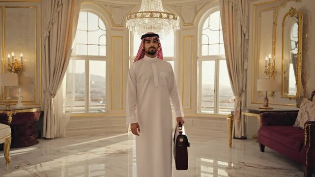 Arab sheikh in a luxury hotel.