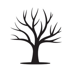 Black Tree Silhouette Vector illustration eps