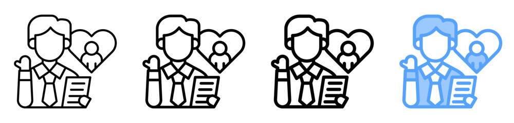 Life Coaching Icon Different Style Outline Collection Set 
