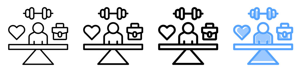 Fototapeta premium Life Balance Icon Different Style Outline Collection Set 