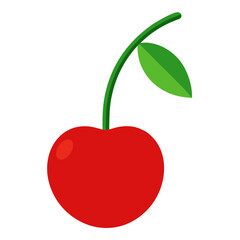 illustration of cherry with leaves