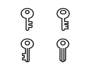 Creative Keys And Locks Symbol Minimal Line Art Vector