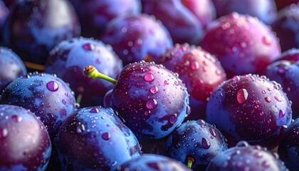 Close up of fresh plums