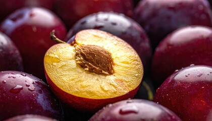 Close up of fresh plums