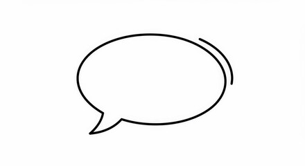 Naklejka premium Minimalist Line Art Drawing of Oval Speech Bubble
