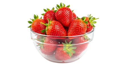 Fresh Strawberries in a Clear Glass Bowl image graphic