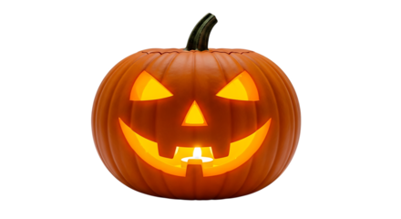 Glowing Jack-o'-lantern with Candle Inside image graphic
