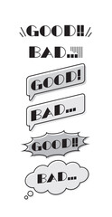 Evaluation Icon Set (monochrome) – 資料作成用 GOOD・BAD 判定アイコン集(白黒)