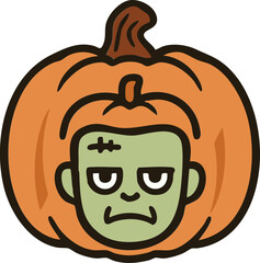 할로윈 호박 프랑켄슈타인 아이콘