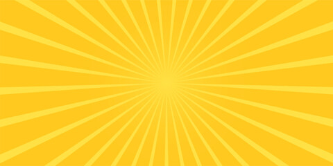 Obraz premium Yellow banner with Sun rays, lines background, light