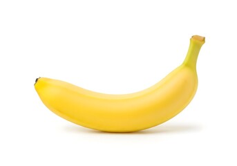 Fresh ripe yellow banana isolated on white background with clipping path, perfect tropical fruit for healthy food and diet concepts