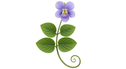 Isolated violet plant, wild pansy, Viola odorata, sweet violet with vibrant spring flower