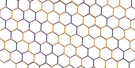 6 sides pattern. blue and orange 6 sided pattern. without background pattern. pattern for use in technology