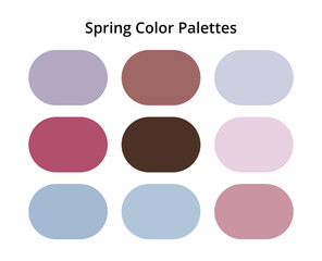 Spring color palette with muted teal, grey, beige, and earthy tones, modern seasonal swatches for design inspiration, fashion styling, branding, web graphics, and creative digital artwork.