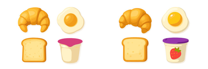 Croissants, eggs, and yogurt create a delightful breakfast spread enjoyed in a cozy morning setting