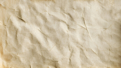 Old paper vintage texture surface for background. Recycle pale brown paper crumpled texture, Cream color recycled kraft paper texture blank with copy space for text.