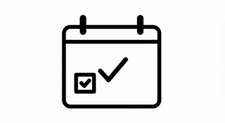 Calendar and Clock Line Art for Scheduling