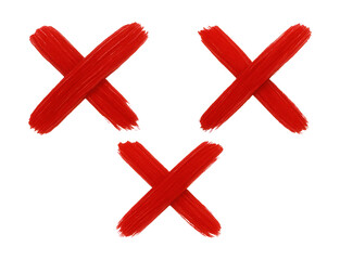 Obraz premium Set of hand-drawn red X signs.