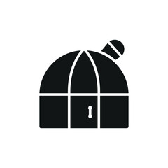 Observatory dome icon in glyph style for space, research, and astronomy themes.