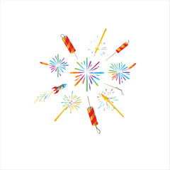 Happy Diwali Colorful Typography with Sparkles &ndash; Festival Greeting Vector on White Background