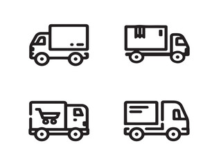 Fototapeta premium Modern Logistics Transportation Icon Outline Vector Illustration Design