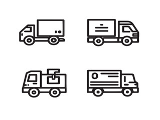 Stylish Logistics Truck Symbol Minimal Line Art Vector Pack